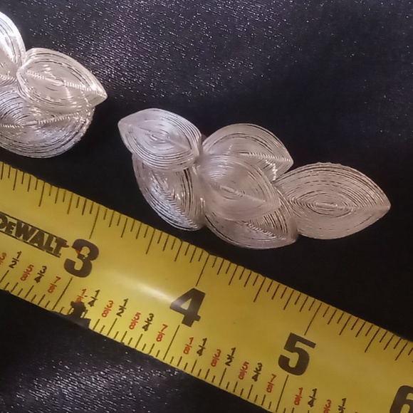 Vintage Germany silver wire wrap clip on leaf earrings stamped - Picture 9 of 9